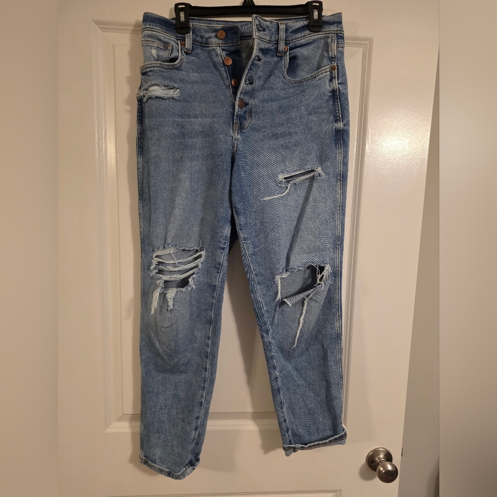 Arizona Jean Company Casual Distressed Blue Boyfriend Jeans